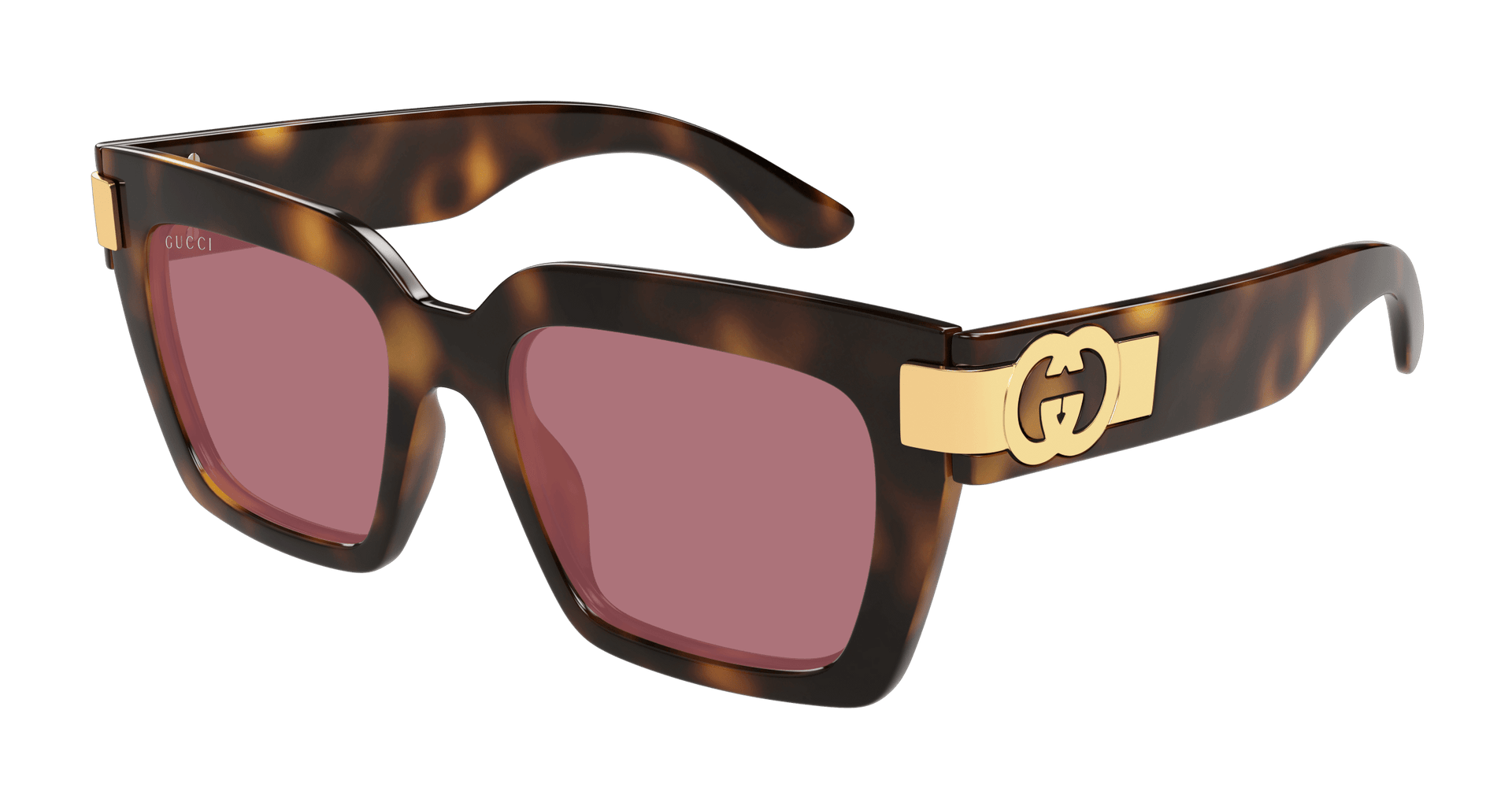 GUCCI PLASTIC SQUARE HAVANA FULL SUNGLASS