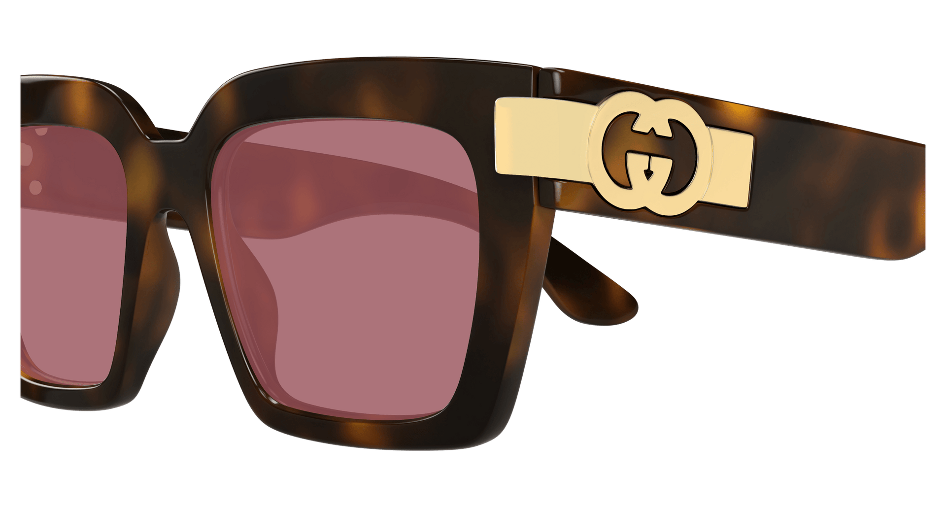 GUCCI PLASTIC SQUARE HAVANA FULL SUNGLASS