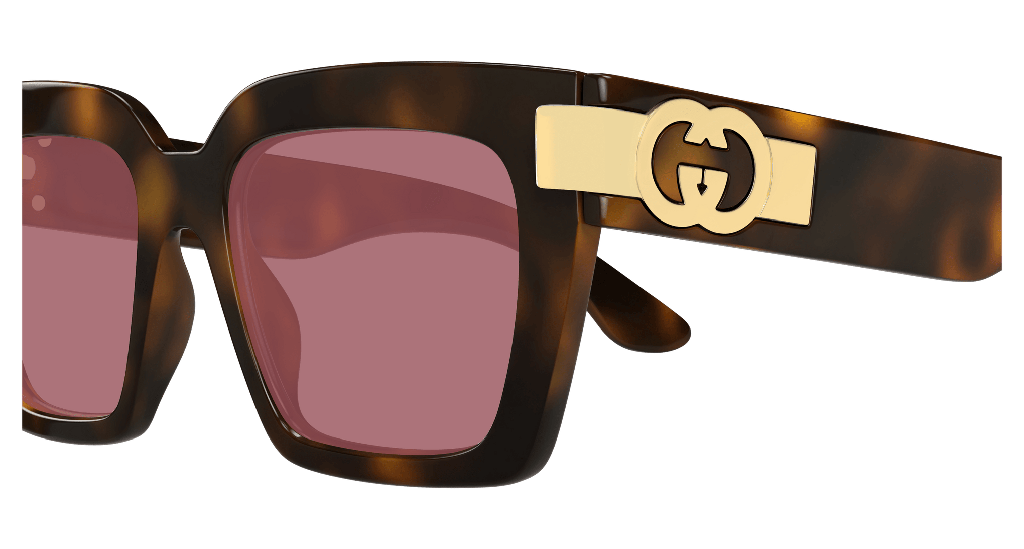 GUCCI PLASTIC SQUARE HAVANA FULL SUNGLASS