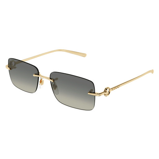 GUCCI METAL RECTANGLE GOLD RIMLESS SUNGLASS