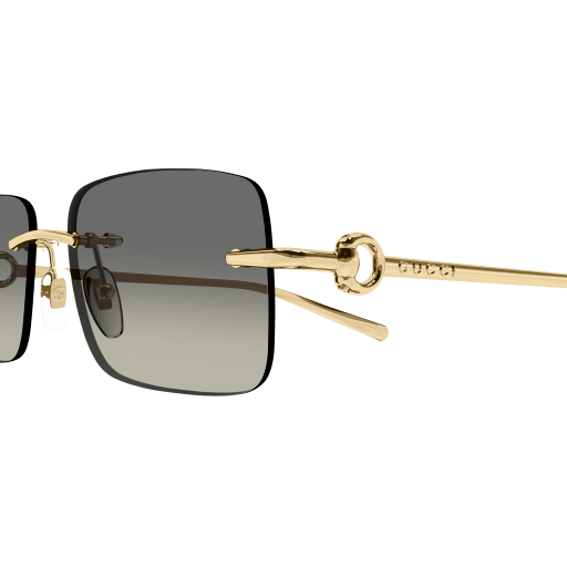 GUCCI METAL RECTANGLE GOLD RIMLESS SUNGLASS