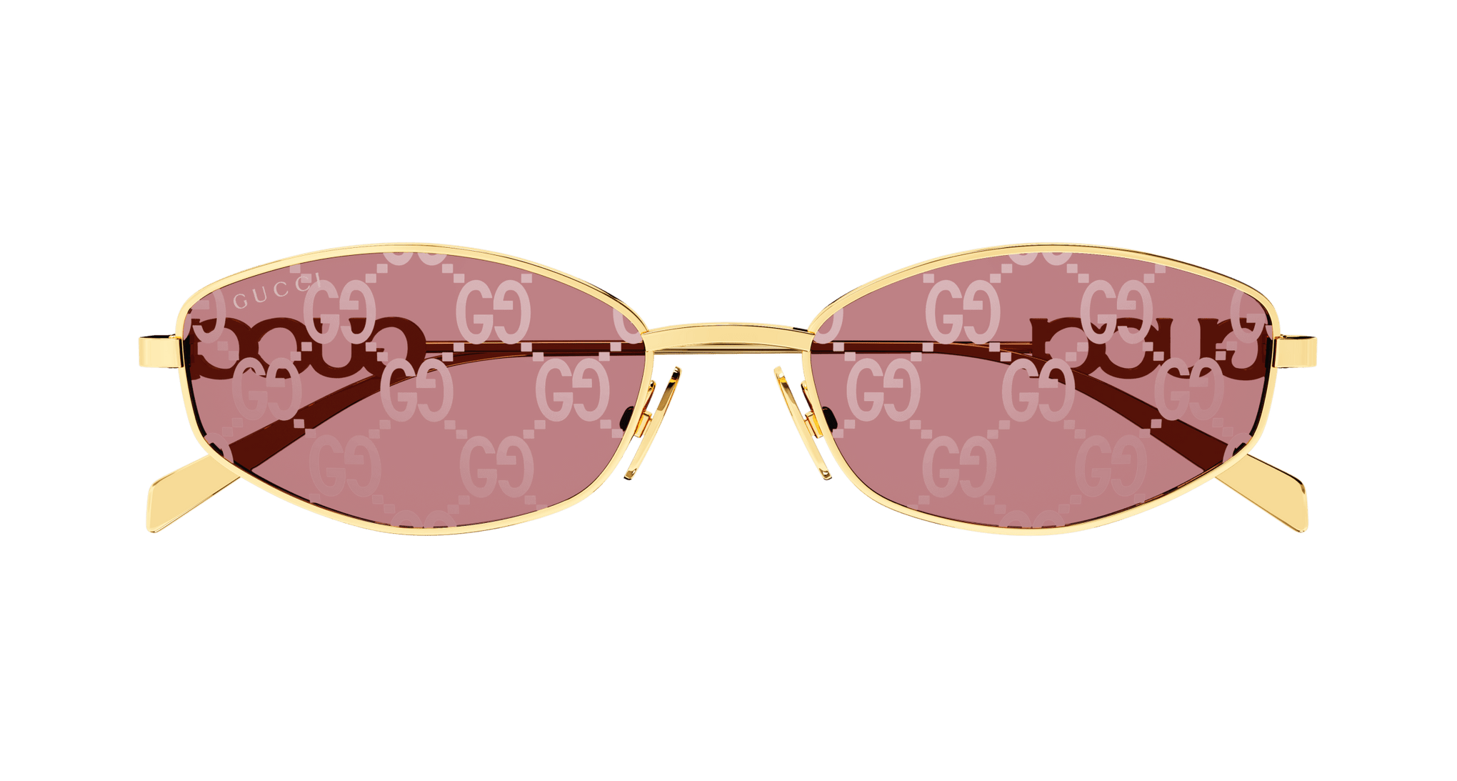 GUCCI METAL OVAL GOLD PINK FULL SUNGLASS