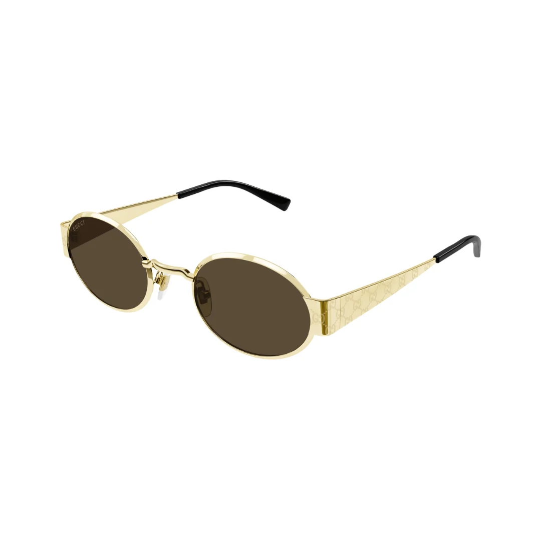 GUCCI METAL GOLD OVAL FULL SUNGLASS