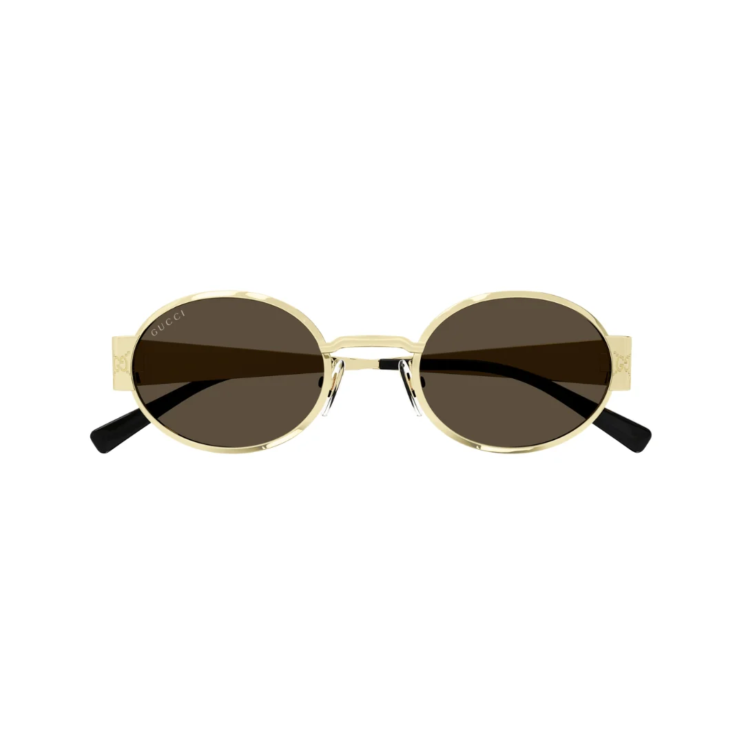 GUCCI METAL GOLD OVAL FULL SUNGLASS