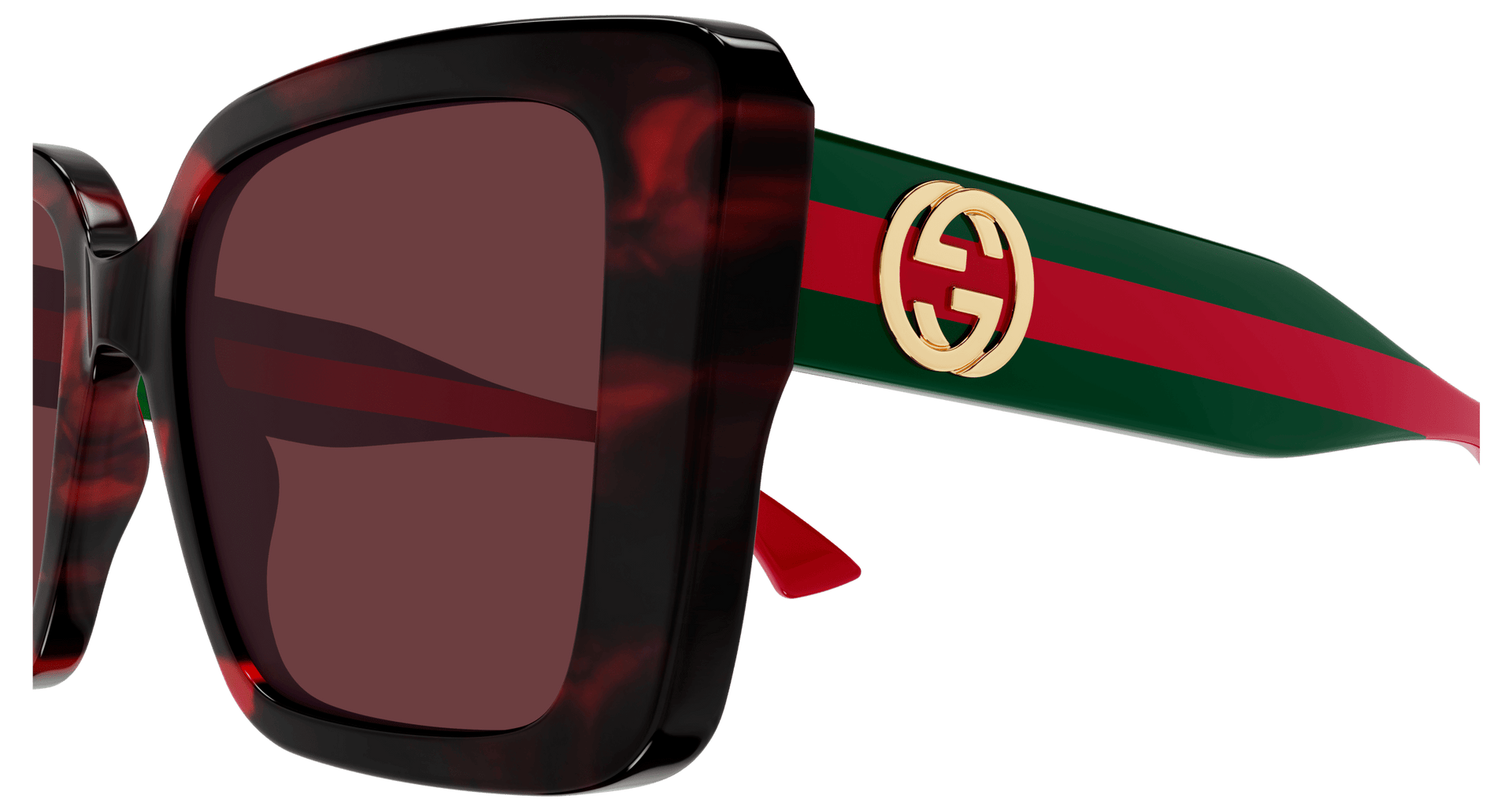 GUCCI PLASTIC BUTTERFLY BLACK RED HAVANA FULL SUNGLASS