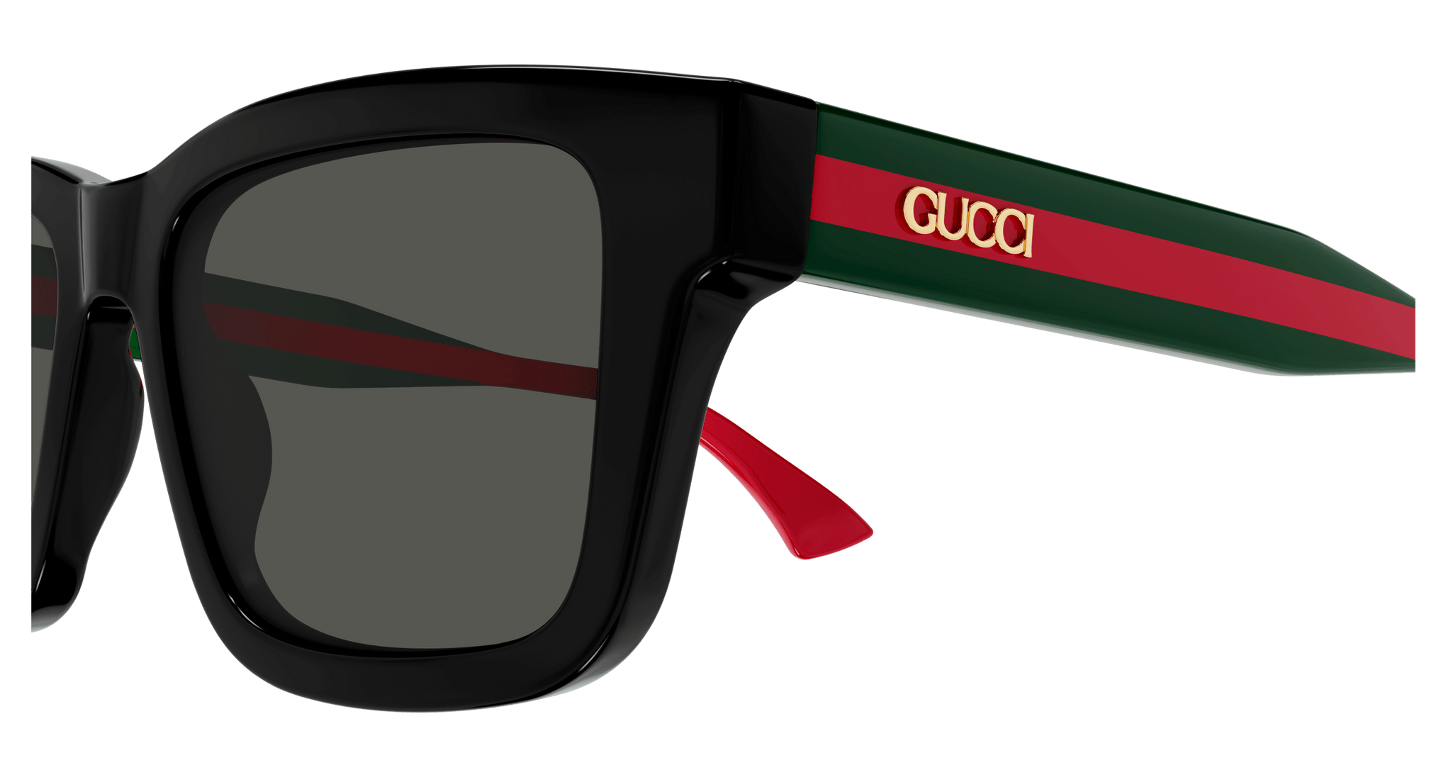 GUCCI PLASTIC SQUARE BLACK RED FULL SUNGLASS