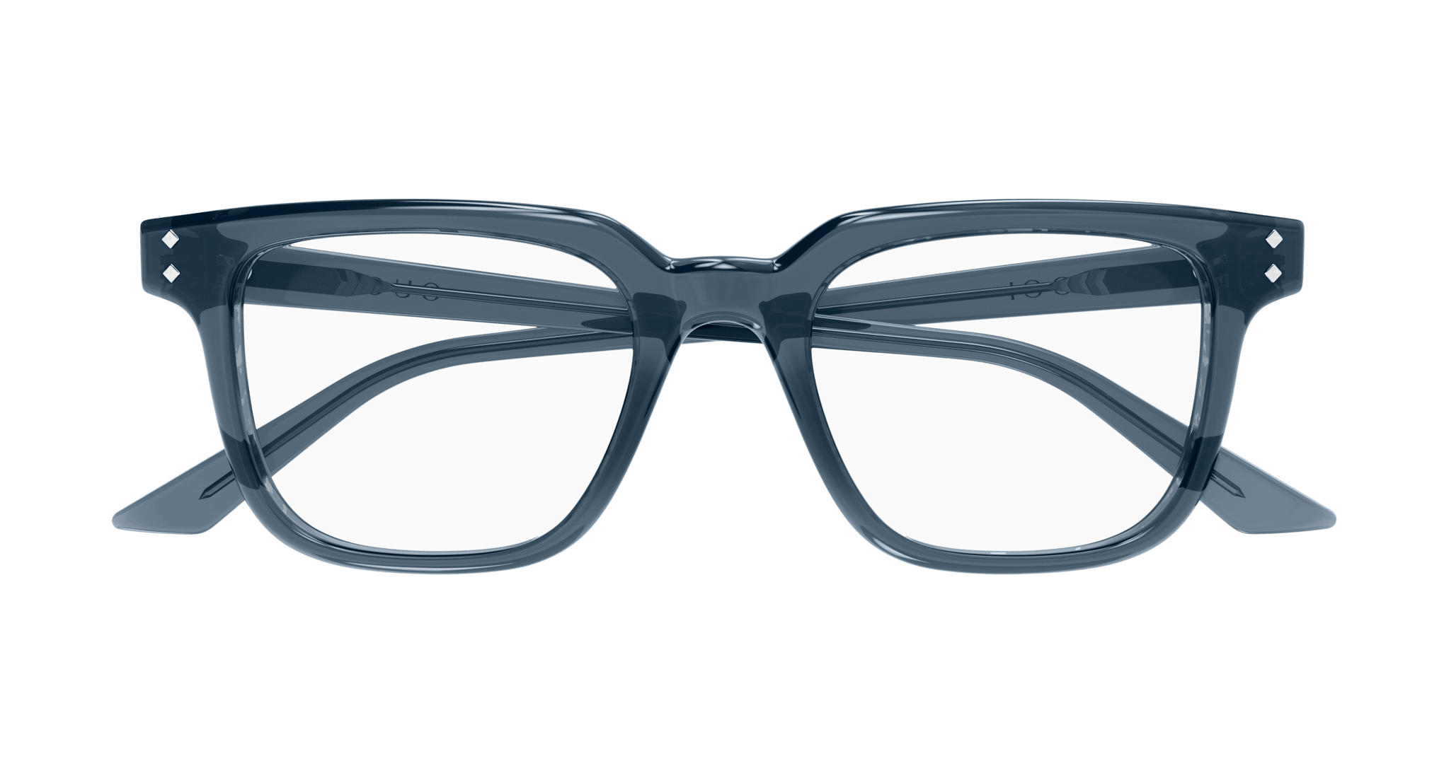 GUCCI PLASTIC SQUARE TRANSPARENT BLUE FULL FRAME