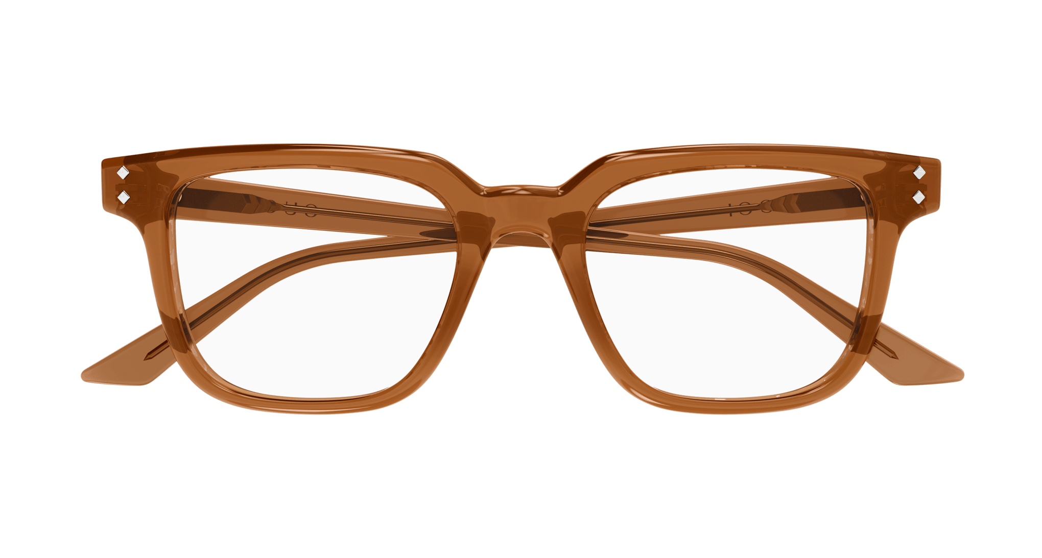 GUCCI PLASTIC TRANSPARENT BROWN SQUARE FULL FRAME