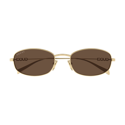 GUCCI METAL GOLD OVAL FULL SUNGLASS
