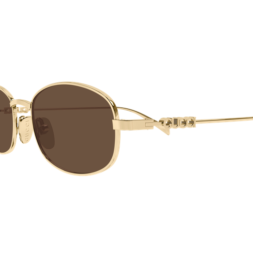 GUCCI METAL GOLD OVAL FULL SUNGLASS