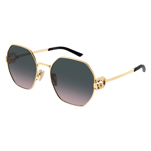 GUCCI METAL GOLD IRREGULAR FULL SUNGLASS