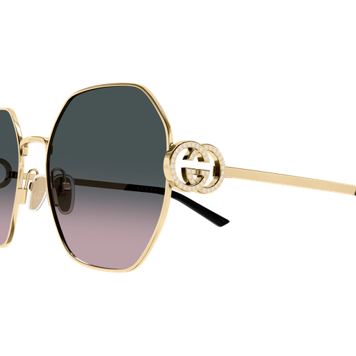 GUCCI METAL GOLD IRREGULAR FULL SUNGLASS