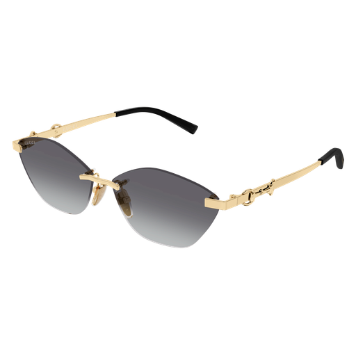 GUCCI METAL GOLD IRREGULAR RIMLESS SUNGLASS