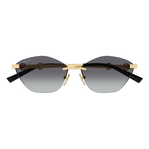 GUCCI METAL GOLD IRREGULAR RIMLESS SUNGLASS