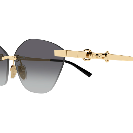 GUCCI METAL GOLD IRREGULAR RIMLESS SUNGLASS