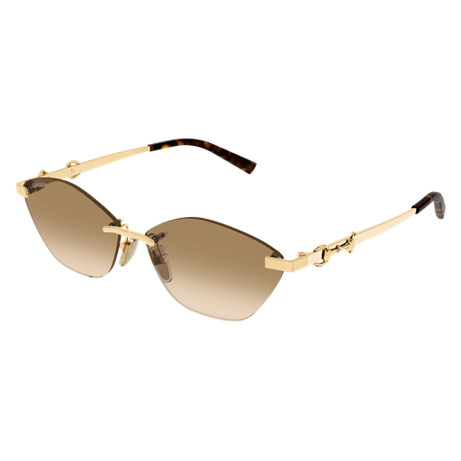 GUCCI METAL GOLD IIREGULAR RIMLESS SUNGLASS