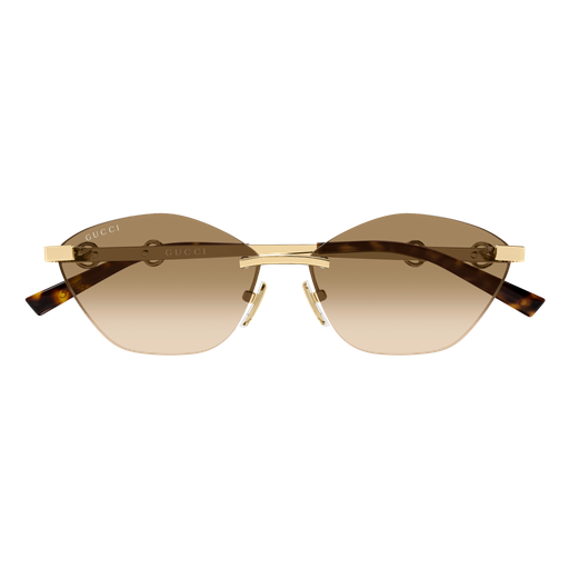 GUCCI METAL GOLD IIREGULAR RIMLESS SUNGLASS