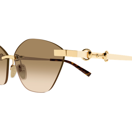 GUCCI METAL GOLD IIREGULAR RIMLESS SUNGLASS