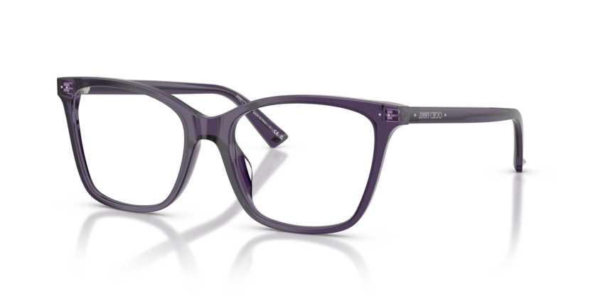 JIMMY CHOO PLASTIC TRANSPARENT PRUNE SQUARE