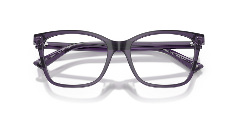 JIMMY CHOO PLASTIC TRANSPARENT PRUNE SQUARE