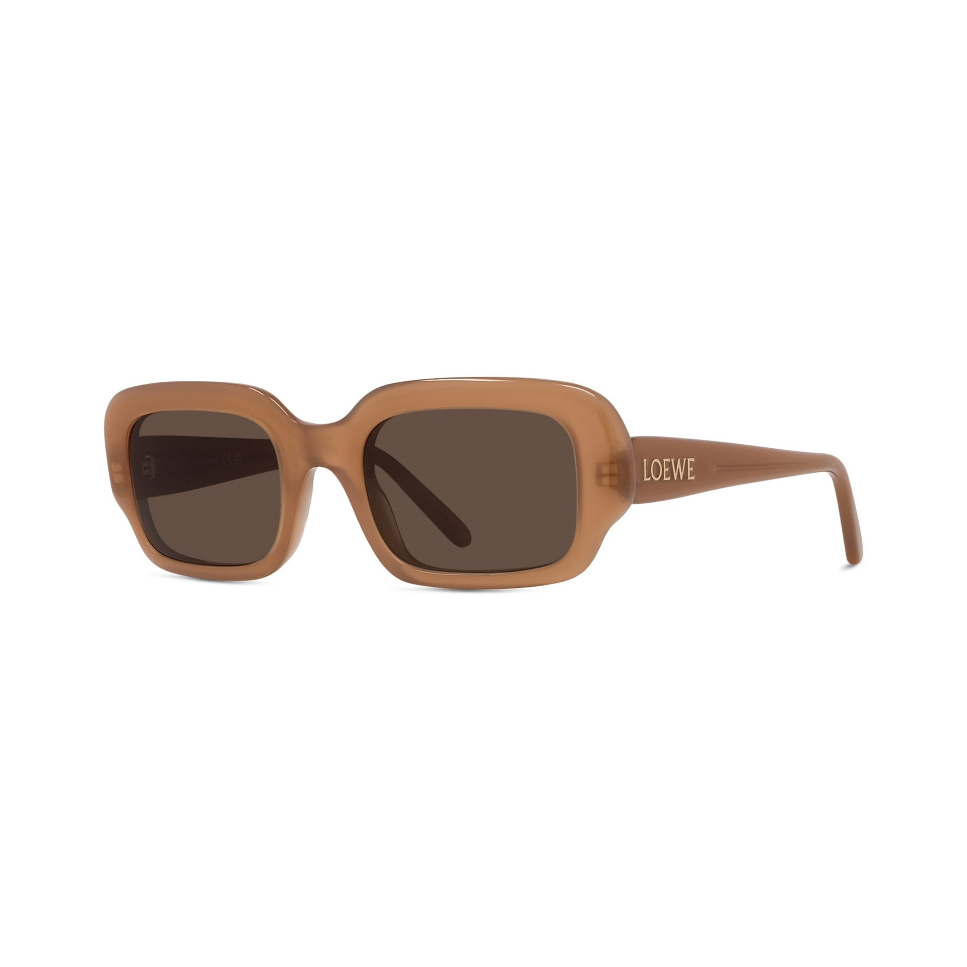 LOEWE PLASTIC TRANSPARENT BROWN RECTANGLE FULL SUNGLASS