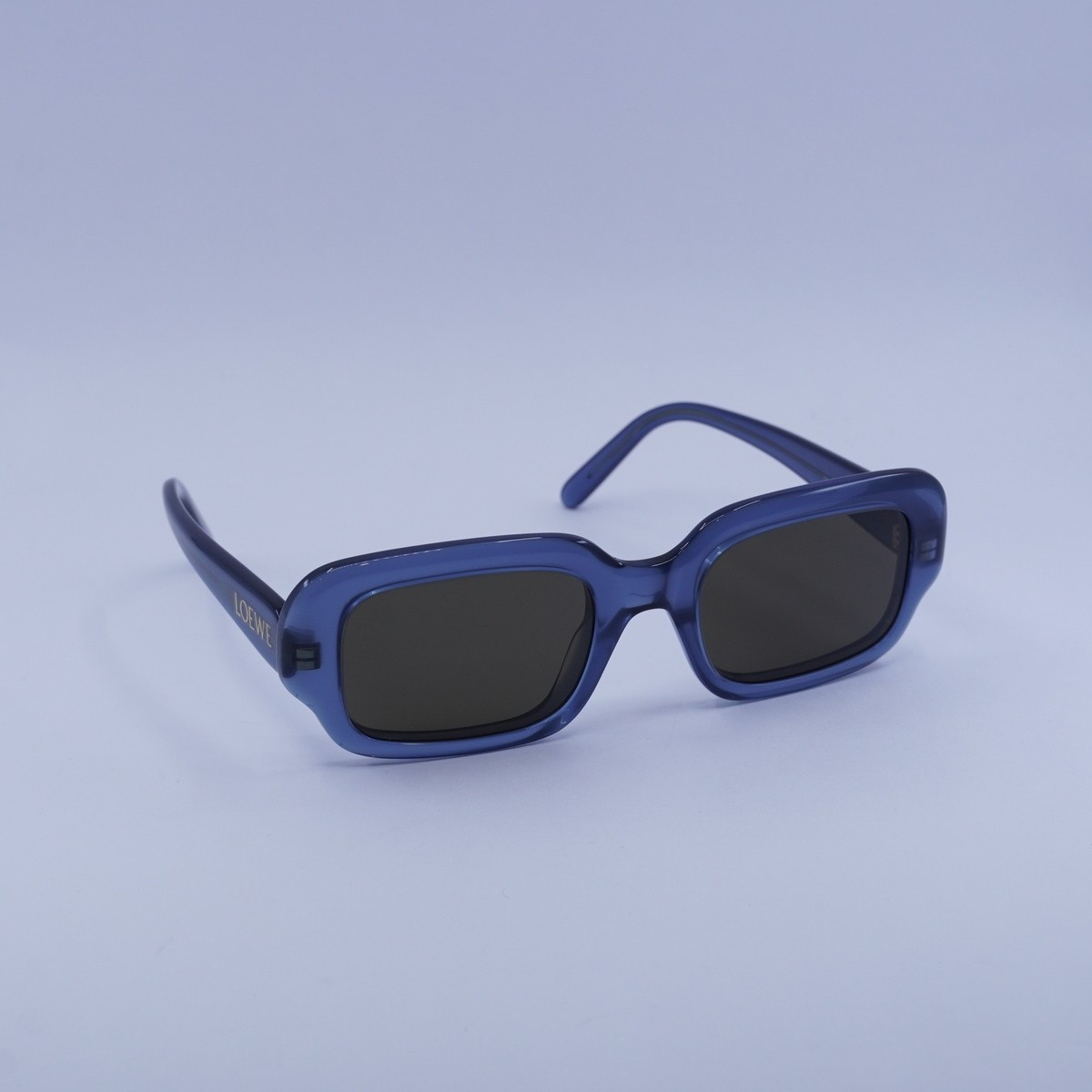 LOEWE PLASTIC TRANSPARENT BLUE RECTANGLE PLASTIC FULL FRAME