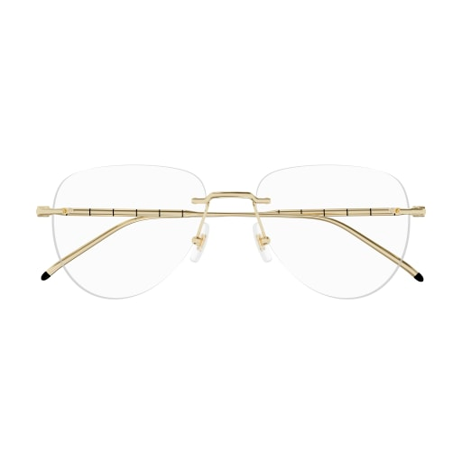 MONT BLANC METAL IRREGULAR GOLD RIMLESS FRAME