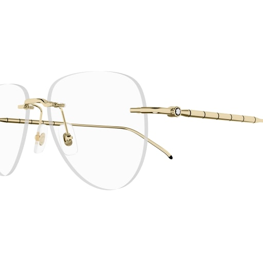 MONT BLANC METAL IRREGULAR GOLD RIMLESS FRAME