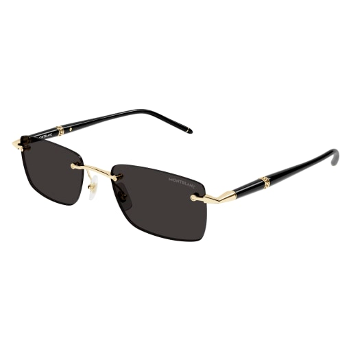MONT BLANC METAL SQUARE BLACK RIMLESS SUSNGLASS