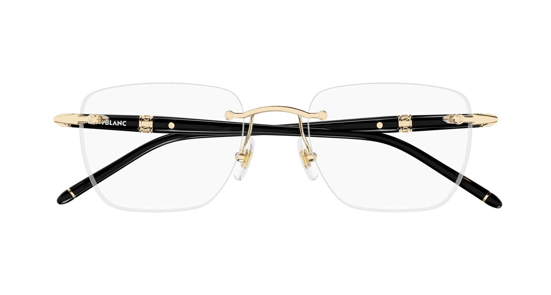 MONT BLANC METAL RIMLESS BLACK GOLD FRAME