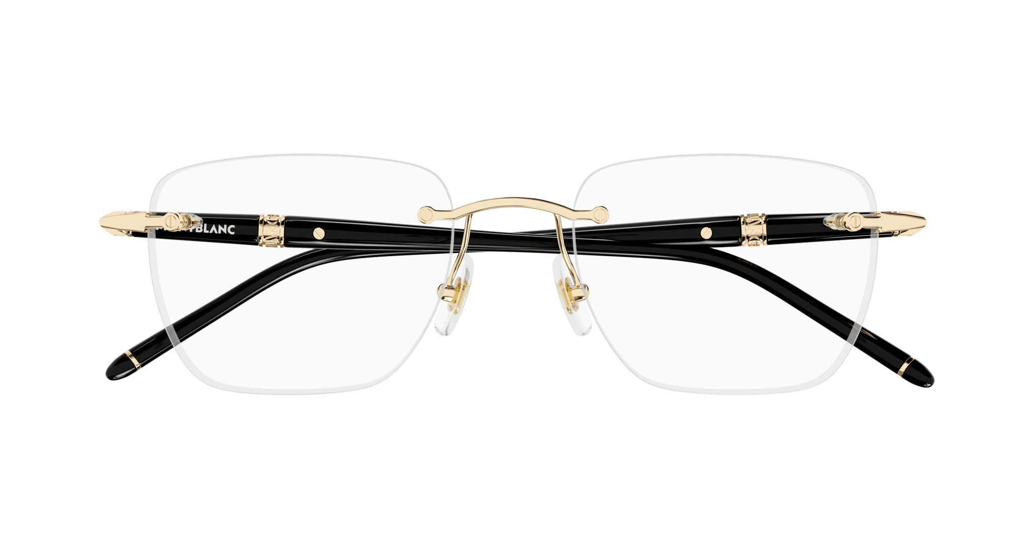 MONT BLANC METAL RIMLESS BLACK GOLD FRAME