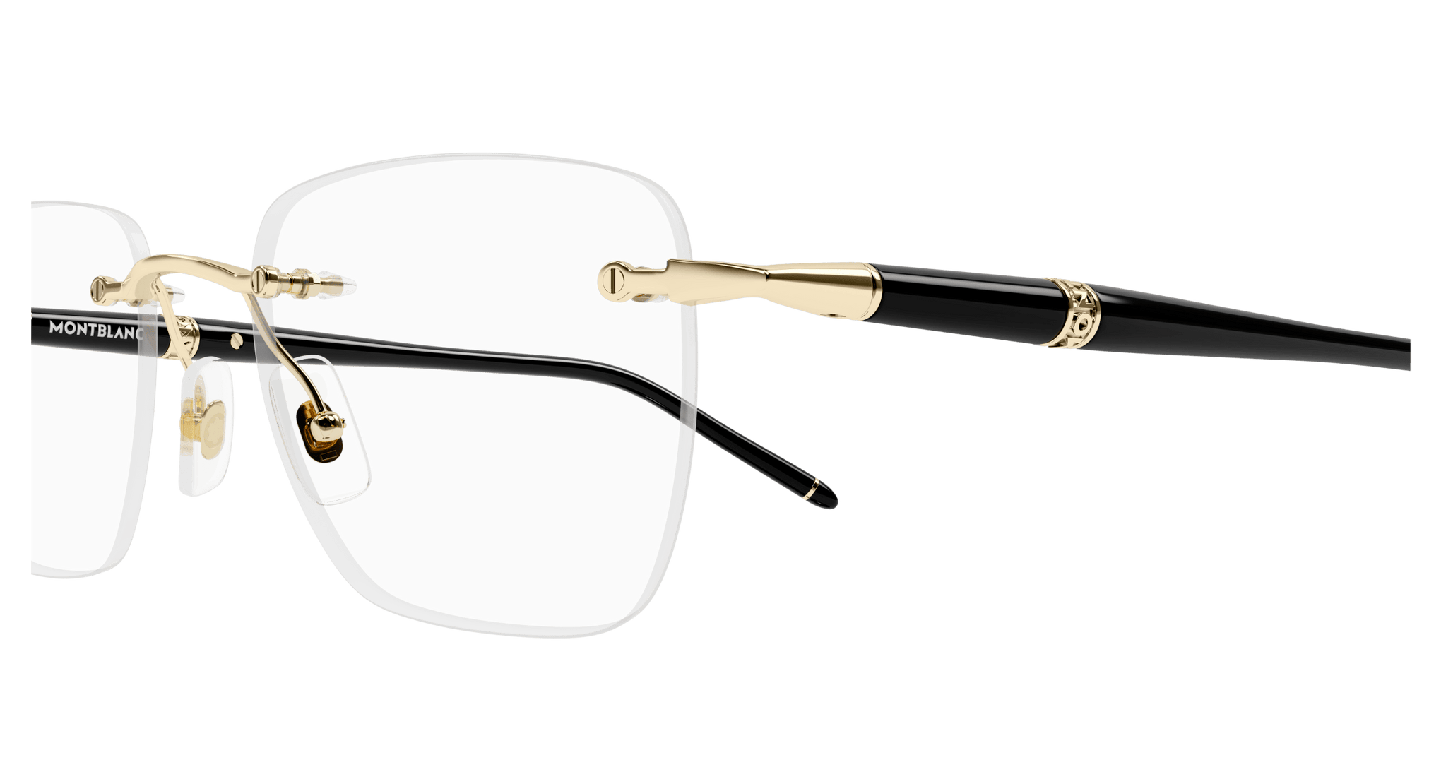 MONT BLANC METAL RIMLESS BLACK GOLD FRAME