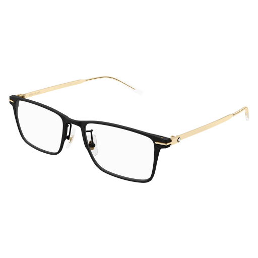 MONT BLANC METAL BLACK GOLD RECTANGLE FULL FRAME