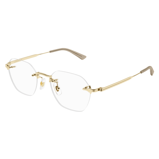 MONT BLANC METAL GOLD IRREGULAR RIMLESS FRAME