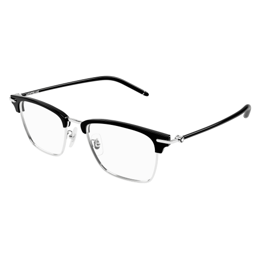 MONT BLANC METAL SQUARE BLACK SEMI RIM FRAME