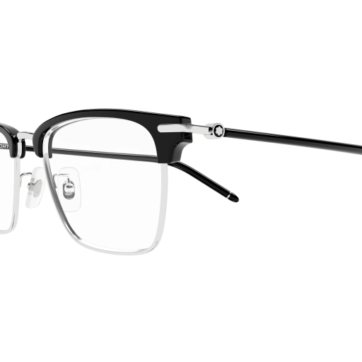 MONT BLANC METAL SQUARE BLACK SEMI RIM FRAME