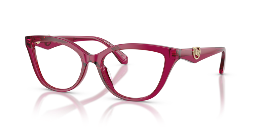 MICHAEL KORS PLASTIC TRANSPARENT PLUM CATEYE FULL FRAME