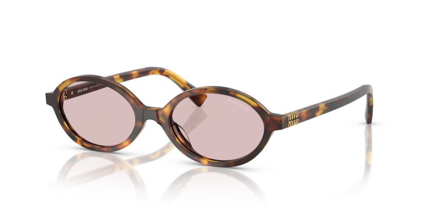 MIU MIU PLASTIC HONEY HAVANA OVAL FULL SUNGLASS