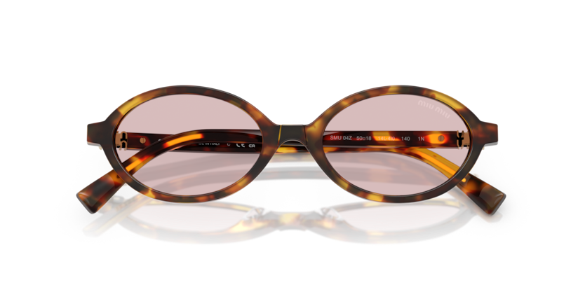 MIU MIU PLASTIC HONEY HAVANA OVAL FULL SUNGLASS