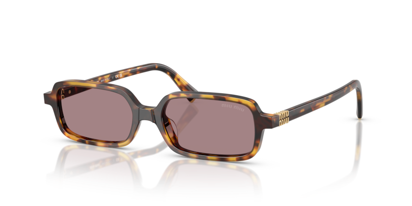 MIU MIU PLASTIC RECTANGLE HONEY HAVANA FULL SUNGLASS
