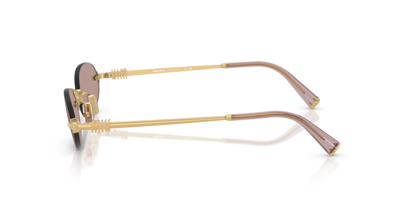 MIU MIU METAL GOLD OVAL RIMLESS SUNGLASS