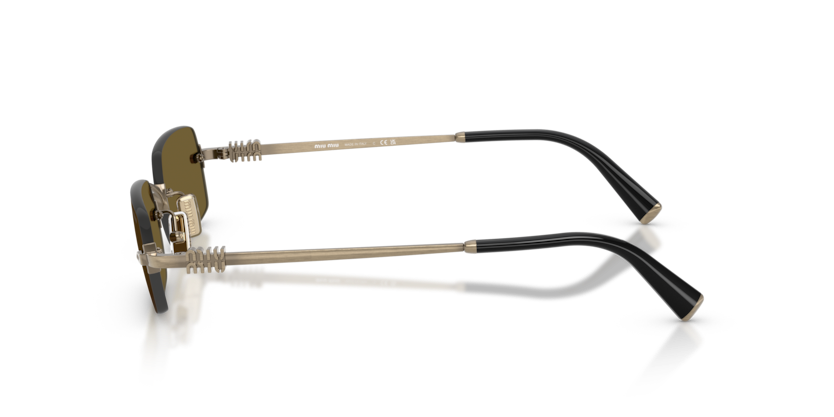 MIU MIU METAL GOLD RECTANGLE RIMLESS SUNGLASS