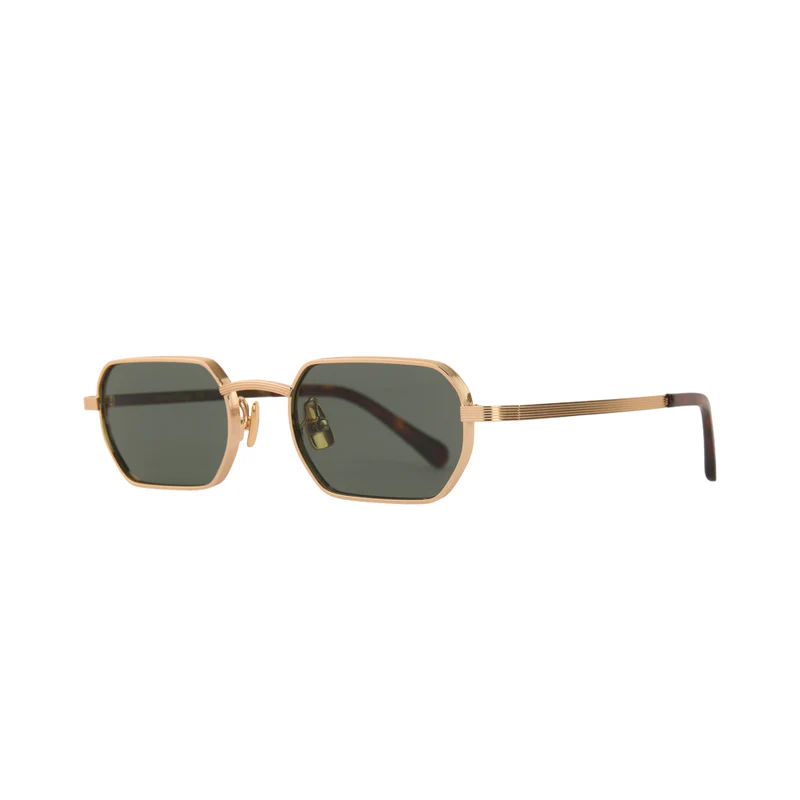 ROSVIN BUGS METAL GOLD GREEN RECTANGLE FULL SUNGLASS