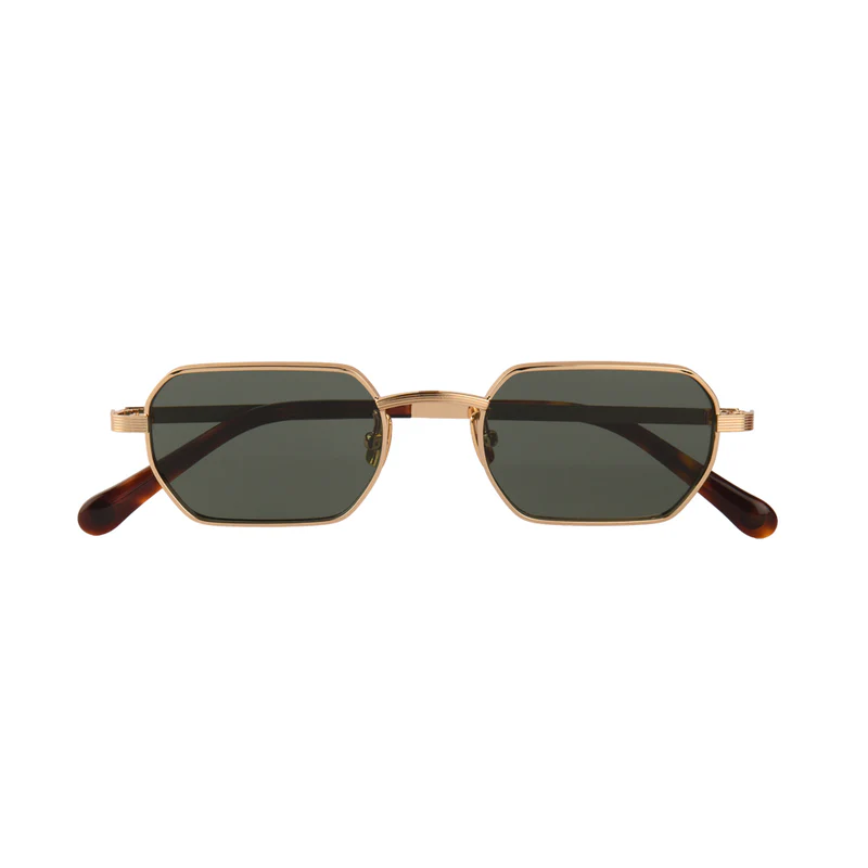 ROSVIN BUGS METAL GOLD GREEN RECTANGLE FULL SUNGLASS