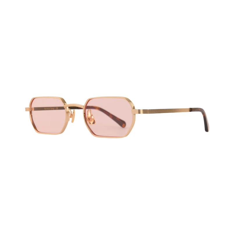 ROSVIN BUGS METAL GOLD LIGHT PINK RECTANGLE FULL SUNGLASS