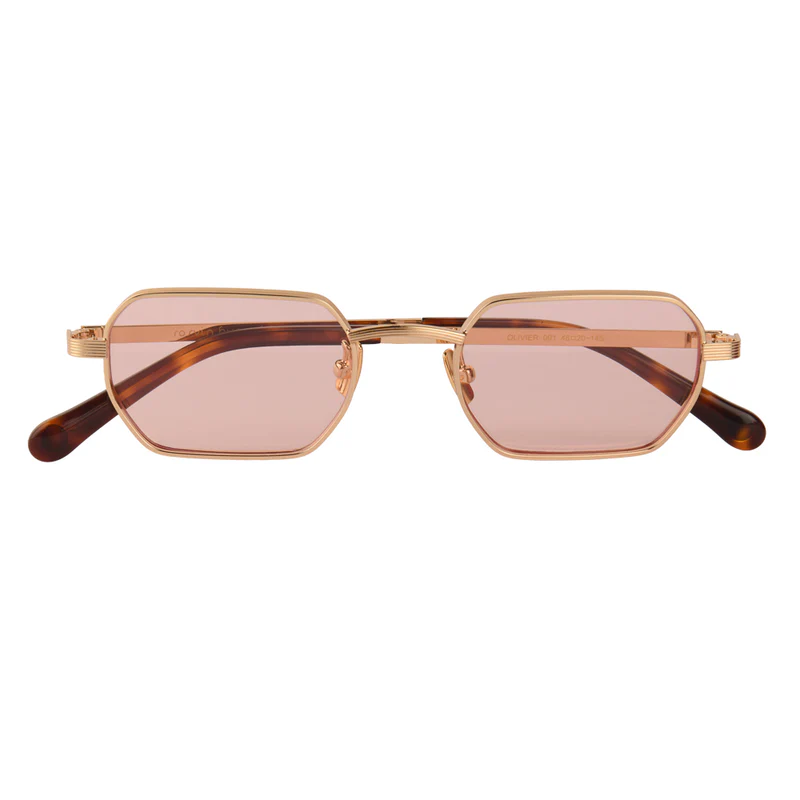 ROSVIN BUGS METAL GOLD LIGHT PINK RECTANGLE FULL SUNGLASS