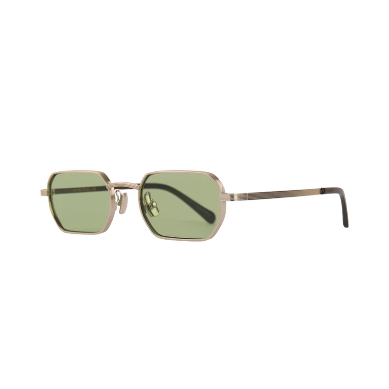 ROSVIN BUGS METAL SILVER LIGHT GREEN RECTANGLE FULL SUNGLASS