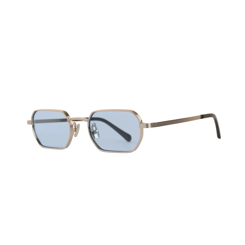 ROSVIN BUGS METAL SILVER LIGHT BLUE RECTANGLE FULL SUNGLASS