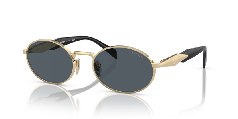 PRADA METAL PALE GOLD OVAL FULL SUNGLASS