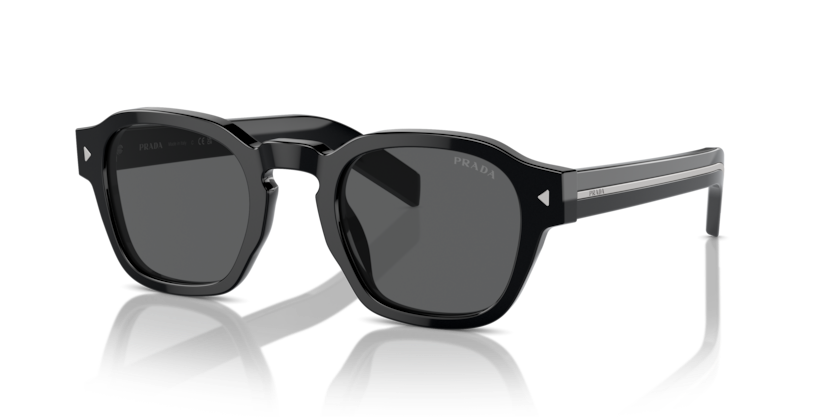 PRADA PLASTIC ROUND SQUARE BLACK FULL SUNGLASS